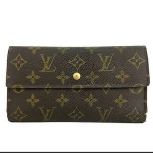 Authentic Louis Vuitton Monogram Trifold Long Wallet /TH0032